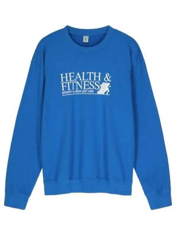 Fitness Motion Crew Neck Sweatshirt Royal Blue White T Shirt - SPORTY & RICH - BALAAN 1