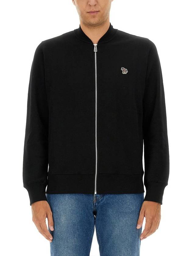 Zebra Logo Cotton Bomber Jacket Black - PAUL SMITH - BALAAN 9