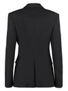 Women's Wool Tailored Blazer Jacket Black - BURBERRY - BALAAN 3