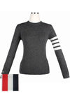 Women's 4 Bar Classic Cashmere Pullover Knit Top Grey - THOM BROWNE - BALAAN 3