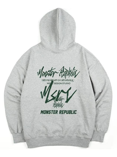 Movement Lettering Hoodie Deep Green Grey - MONSTER REPUBLIC - BALAAN 2