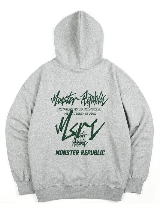 Movement lettering deep green hoodie gray - MONSTER REPUBLIC - BALAAN 2