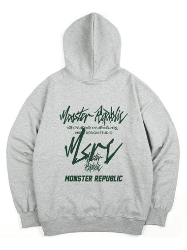 Movement lettering deep green hoodie gray - MONSTER REPUBLIC - BALAAN 1