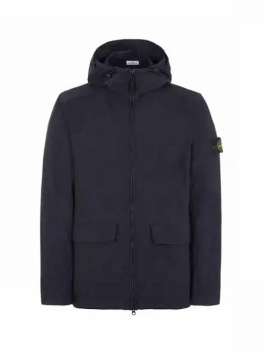 Batavia Garment Dyed Nylon Cotton Hooded Jacket Navy - STONE ISLAND - BALAAN 2