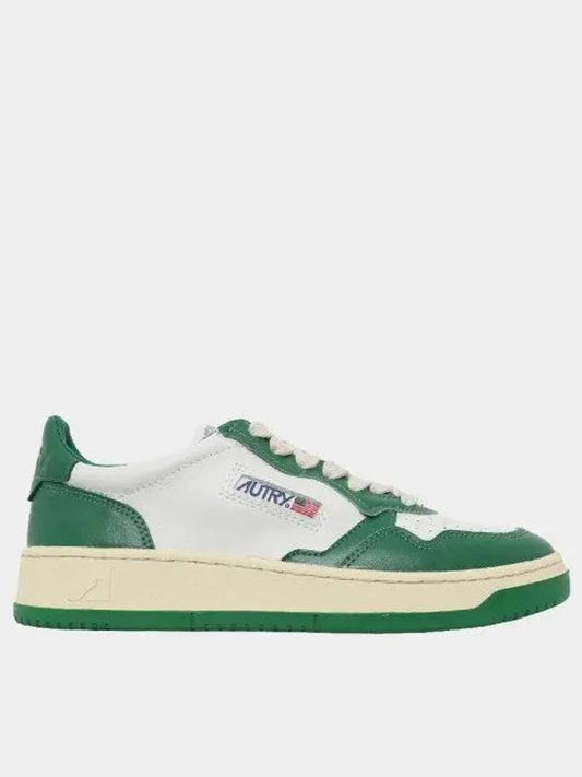 Women's Medalist Green Tab Leather Low Top Sneakers White - AUTRY - BALAAN 2