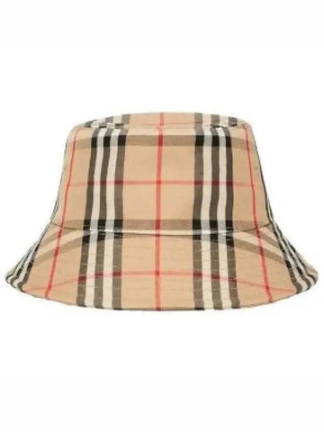 Vintage Check Technical Cotton Bucket Hat Archive Beige 8026927 963743 - BURBERRY - BALAAN 1