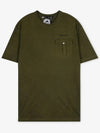 Men's Pocket Embroidery Logo Short Sleeve T-Shirt Khaki - DSQUARED2 - BALAAN 3