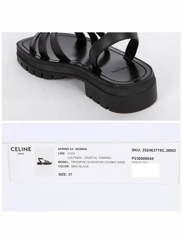 Triomphe Gladiator Sandals Black - CELINE - BALAAN 7