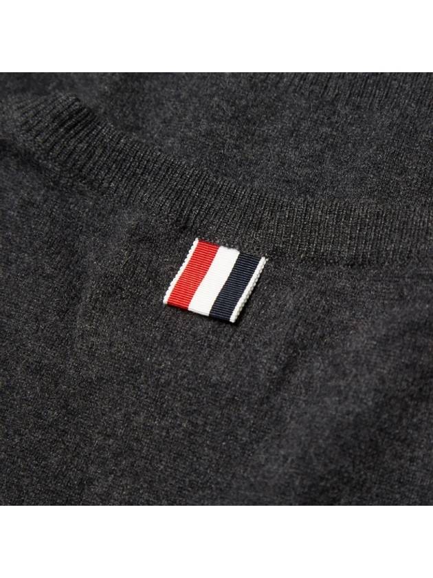 Diagonal Classic Cashmere Knit Top Dark Grey - THOM BROWNE - BALAAN 6