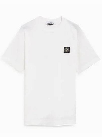 Logo Patch Short Sleeves T-Shirt White - STONE ISLAND - BALAAN 2