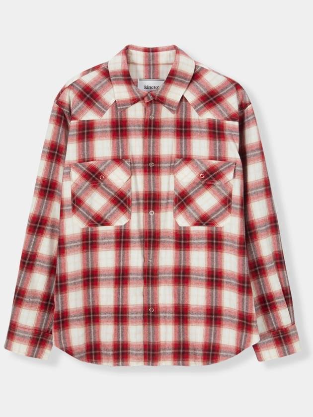 Ombre Checked Western Shirt Red - KINETO - BALAAN 3