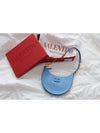 V Logo Hobo Leather Shoulder Bag Sky Blue - VALENTINO - BALAAN 2