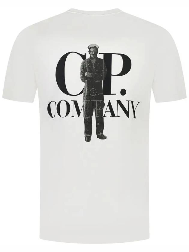 CP Company Short Sleeve T Shirt 17CMTS167A005100W103 White Black - CP COMPANY - BALAAN 4