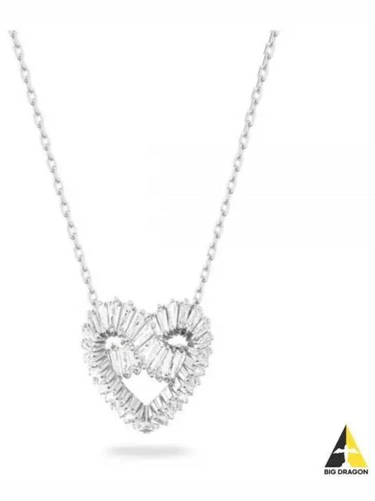 Matrix Heart Pendant Necklace Silver - SWAROVSKI - BALAAN 2