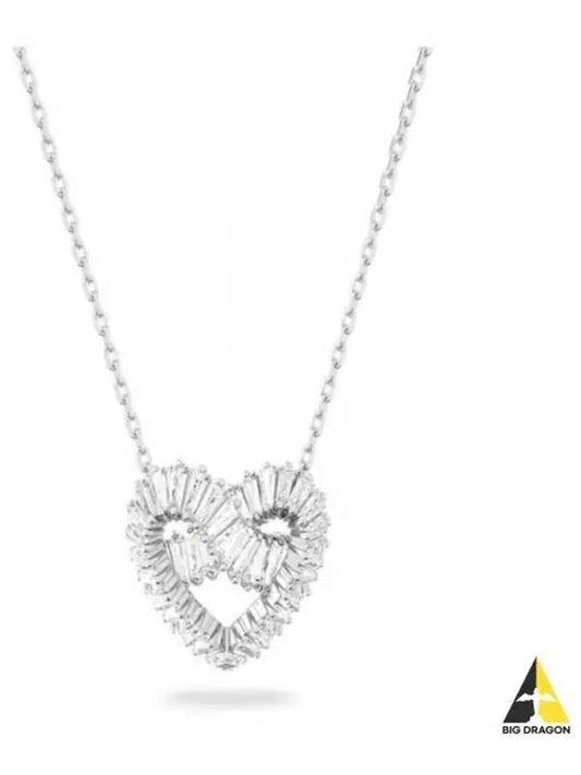 Women's Matrix Heart Pendant Necklace Silver - SWAROVSKI - BALAAN 2
