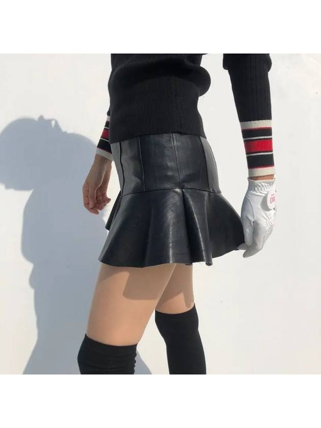 golf skirt pants, strong sister, very comfortable leather flare mini skirt, golf wear - LOLOALLOY - BALAAN 4