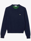 Cotton Crew Neck Knit Top Navy - LACOSTE - BALAAN 2