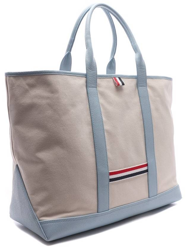 Canvas Leather Medium Tool Tote Bag Ivory - THOM BROWNE - BALAAN 4