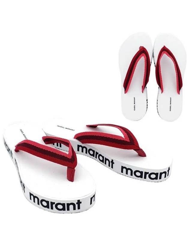 Logo Print Flip Flop Red - ISABEL MARANT - BALAAN 3