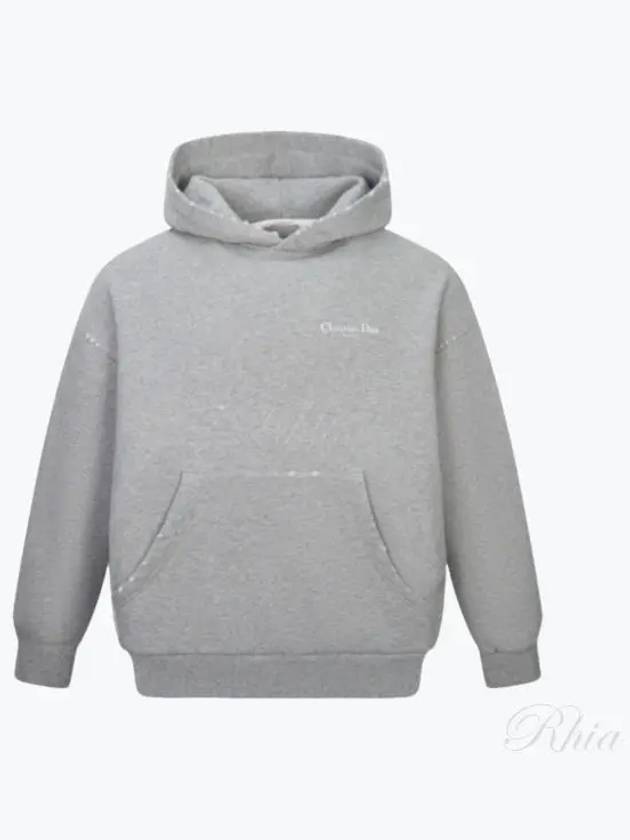 Logo Print Cotton Hoodie Grey - DIOR - BALAAN 2