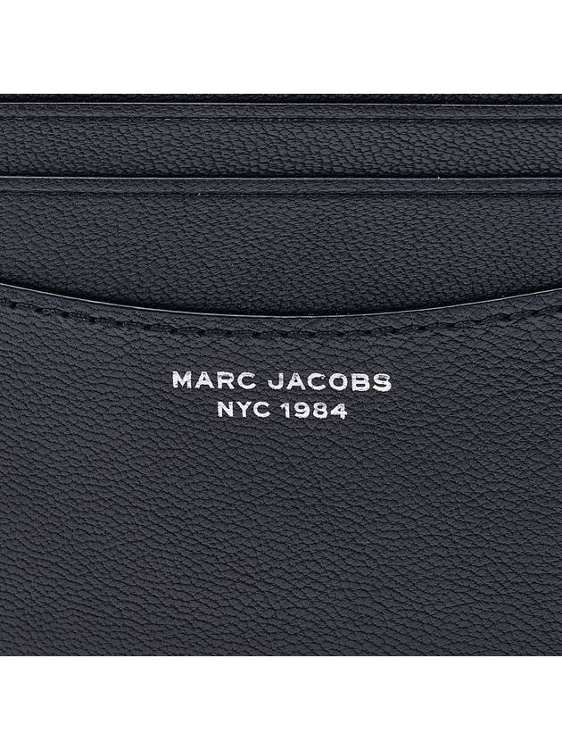 The Slim 84 Logo Print Leather Card Wallet Black - MARC JACOBS - BALAAN.