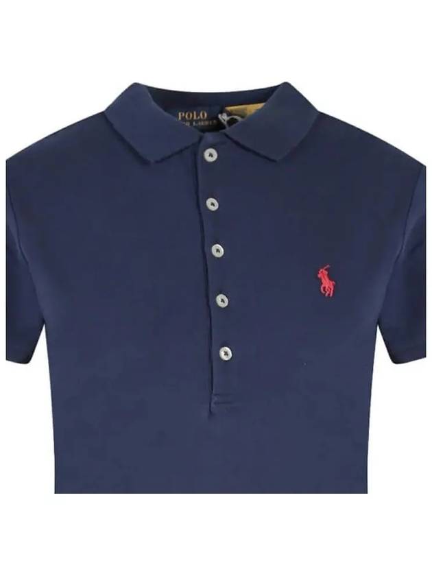 Women's Julie Embroidered Logo Short Sleeve Polo Shirt Navy - POLO RALPH LAUREN - BALAAN 5