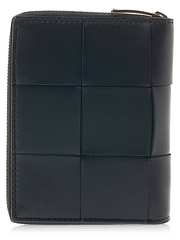 Intrecciato Zipper Around Half Wallet Black - BOTTEGA VENETA - BALAAN 4