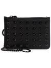 Rockstud Credit Card Wallet Black - VALENTINO - BALAAN.