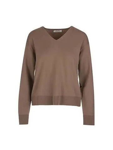 Knitted Women s Alghero V neck Brown - MAX MARA - BALAAN 1