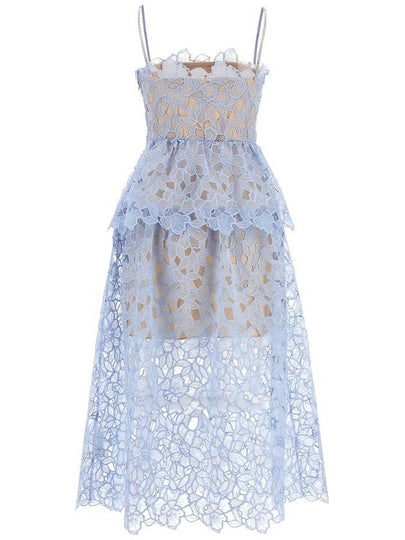 Self-Portrait 'Blue Organza Lace Midi' Dress - SELF PORTRAIT - BALAAN 2