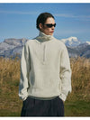 overfit volume half zip-up ribbed knit white - FLUKE - BALAAN 3