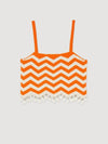 Stone Fringe Cowrie Shell Detail Crop Knit Top Orange - SANDRO - BALAAN 2