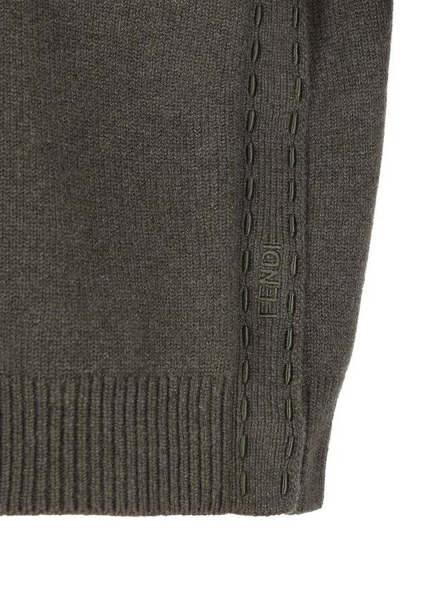 Pullover Cashmere Turtleneck Green - FENDI - BALAAN 4