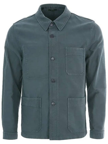 22FW BA028 TFO516 B18 Button Up French Blue Shirt Jacket - TOM FORD - BALAAN 1