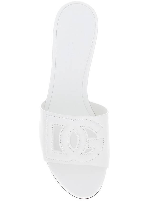 White Mules With Low Heel And Dg Millennials Detail In Smooth Leather Woman - DOLCE&GABBANA - BALAAN 4