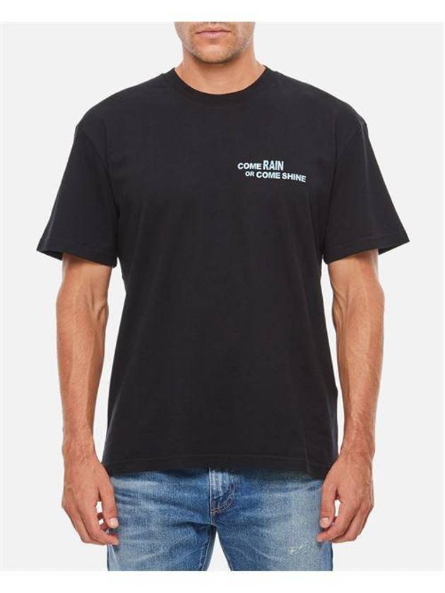 Slogan Print Crew Neck Short Sleeve T Shirt Black - JW ANDERSON - BALAAN 1