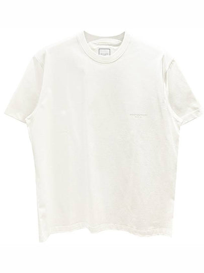 Cotton Leather Patch Short Sleeve T-Shirt Ivory - WOOYOUNGMI - BALAAN 2