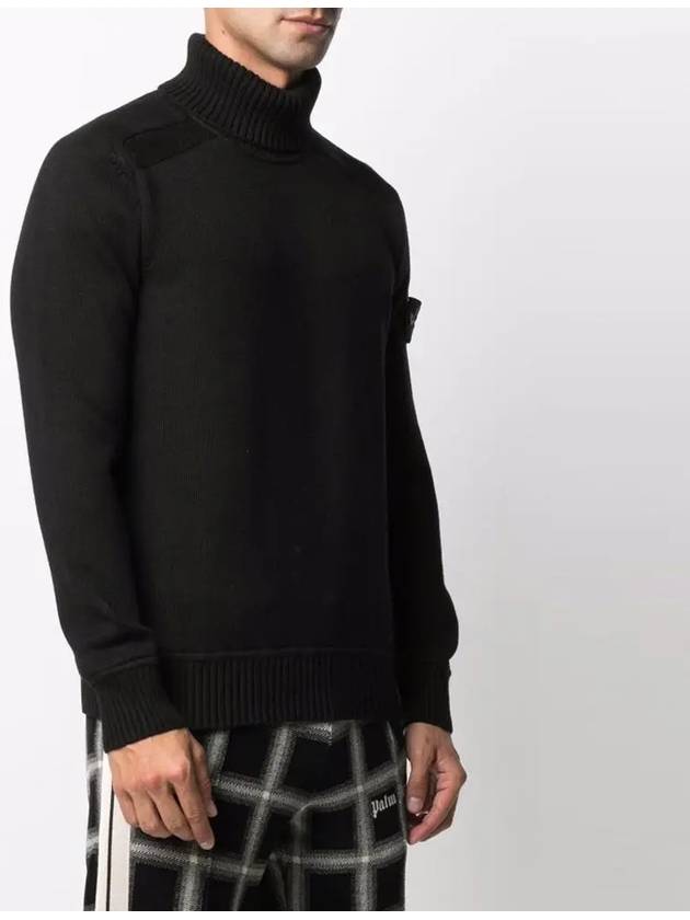 Wappen Patch Cotton Knit Turtleneck Black - STONE ISLAND - BALAAN 3