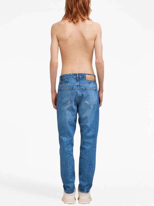 Men's Tapered Fit Denim Cotton Jeans Blue - AMI - BALAAN 6