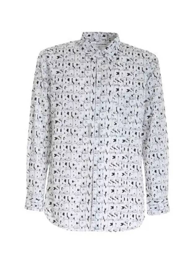 All-Over Print Long-Sleeved Shirt White - COMME DES GARCONS - BALAAN 2