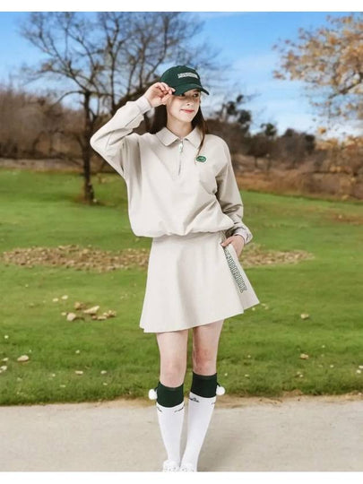 Windproof nylon long sleeve anorak BEIGE - MONBIRDIE GOLF - BALAAN 2