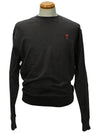 Small Heart Logo Sweatshirt Black - AMI - BALAAN 2