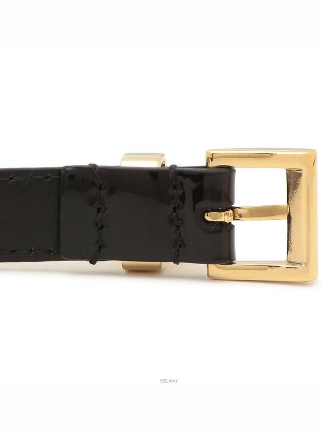 Triangle Logo Buckle Leather Belt Black - PRADA - BALAAN 6