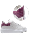 Women's Oversole Crocodile Low Top Sneakers White - ALEXANDER MCQUEEN - BALAAN 2