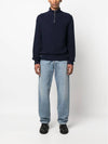 Mock Neck Half Zip-Up Knit Top Navy - A.P.C. - BALAAN 3