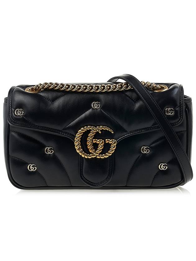 GG Marmont Micro Double G Stud Small Shoulder Bag Black - GUCCI - BALAAN 2