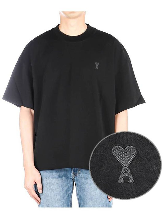 Logo Short Sleeve T-Shirt Black - AMI - BALAAN 2