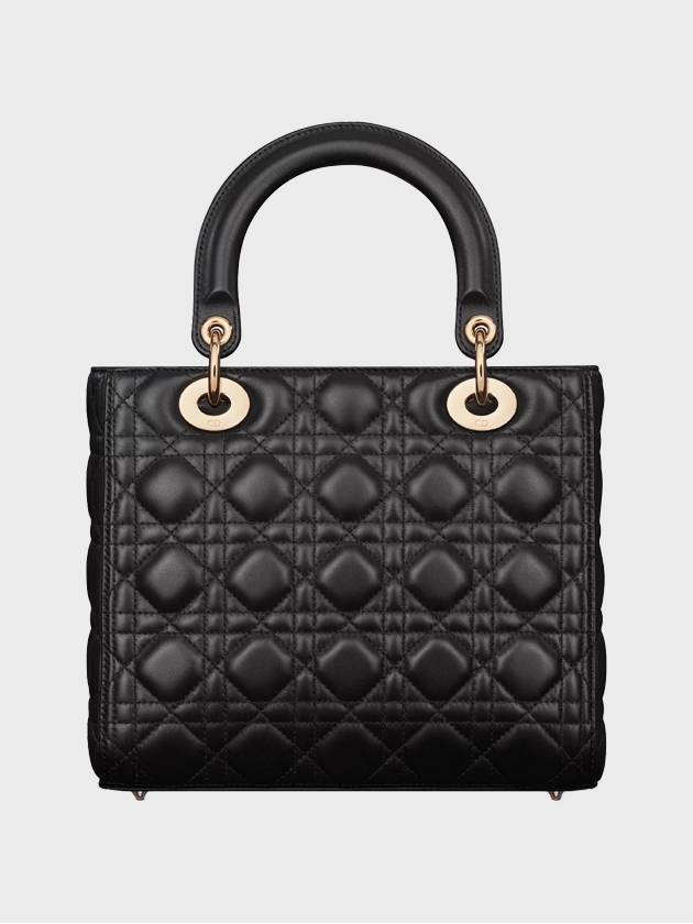 Lady Cannage Lambskin Medium Tote Bag Black - DIOR - BALAAN 4