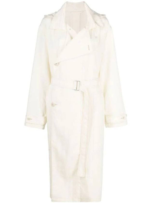 Double-Breasted Hooded Trench Coat Ivory - LEMAIRE - BALAAN 1