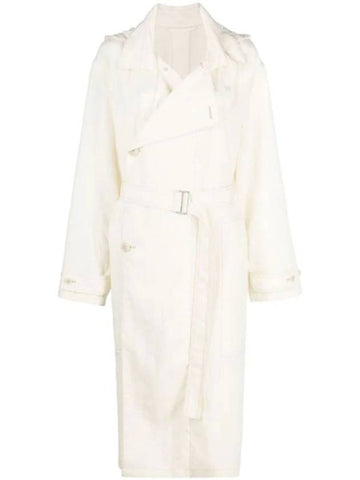 Double-Breasted Hooded Trench Coat Ivory - LEMAIRE - BALAAN 1